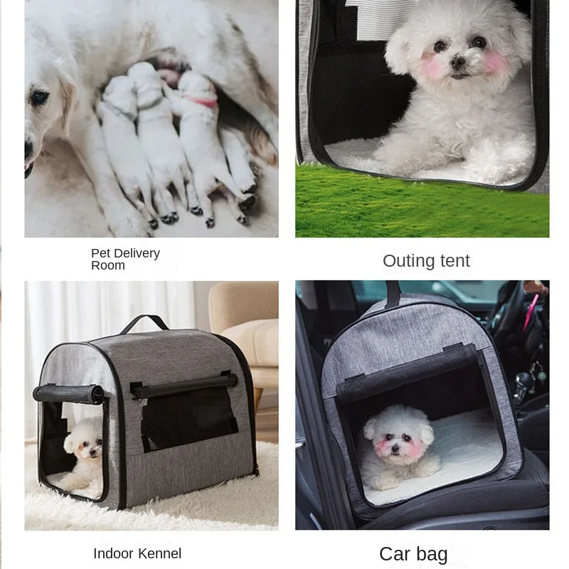 Dog Carrier Bag Pet Car Travel Crates Vehicle Folding Soft Bed Collapsible Kennel House Portable