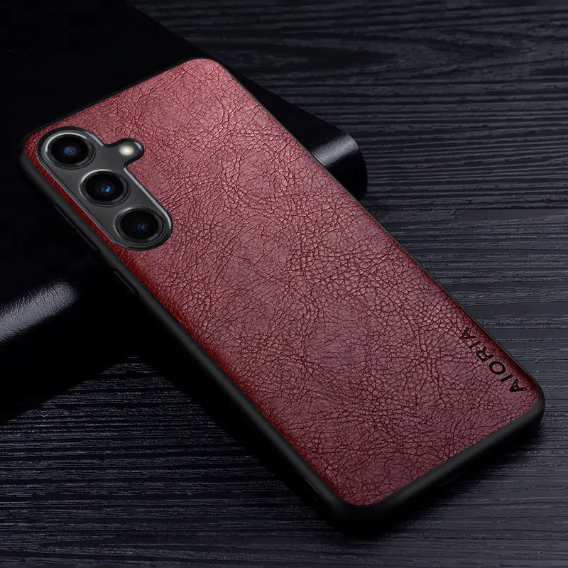 Premium Retro Litchi Leather Phone Case – High-Grade Shockproof Protection