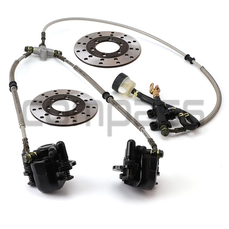 Pinza Freno Moto Quad Dirt Bike Kit Freno A Doppio Disco Posteriore Sinistro Destro Sistema Frenante Per Cina 150 250Cc Quad Bike Gokart Atv