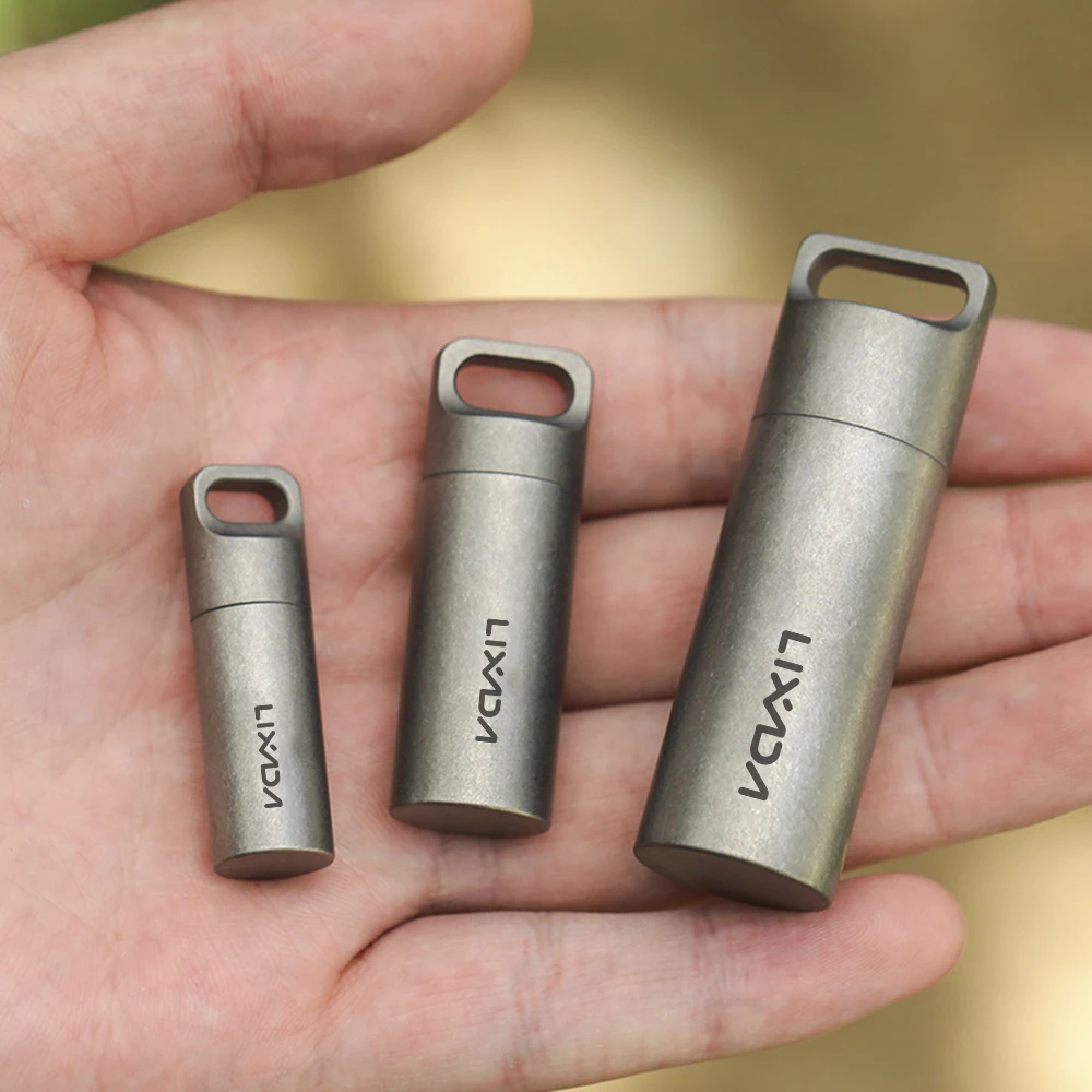 

Waterproof Pill Case Portable Ultralight Mini Titanium Pill Holder Pocket Pill Box Container for Outdoor Travel Camping Hiking