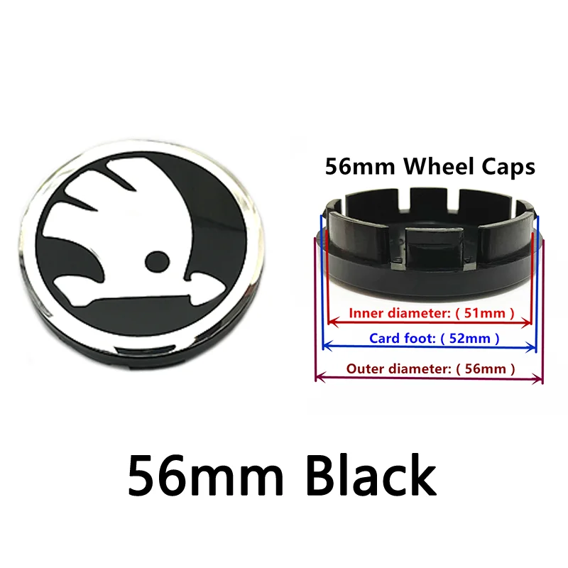 4pcs Wheel Hub Center Cap Rim Caps Cover Logo Badge Emblem Auto Styling Accessories for Skoda Car wheel hub cover car emblem car emblem cover car logo car logo cover wheel center caps