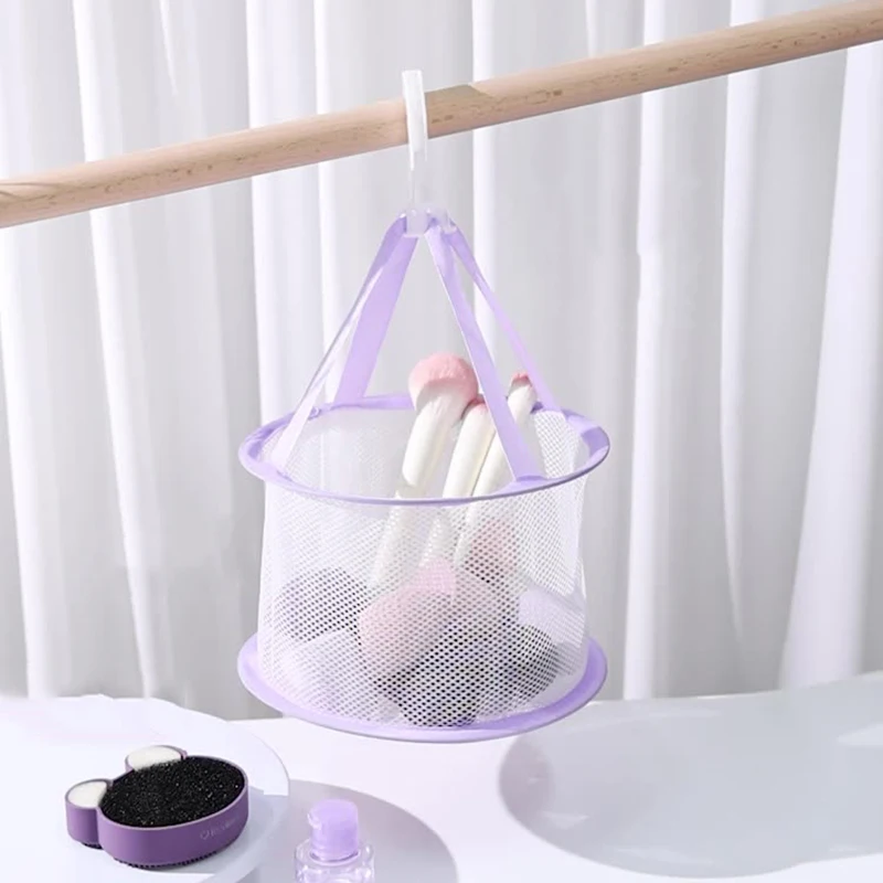 Makeup Brush Storage Powder Puff Drying Bag Mesh Pocket Anti Deformation Mesh Basket Household Use Air Drying Bag 3