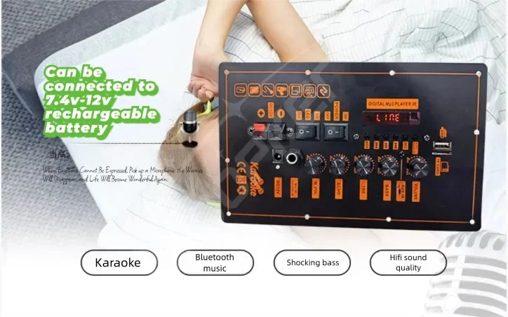 7.4V 12V Amplifier Board 40W Speaker Amplifier Support Bluetooth AUX Recording H