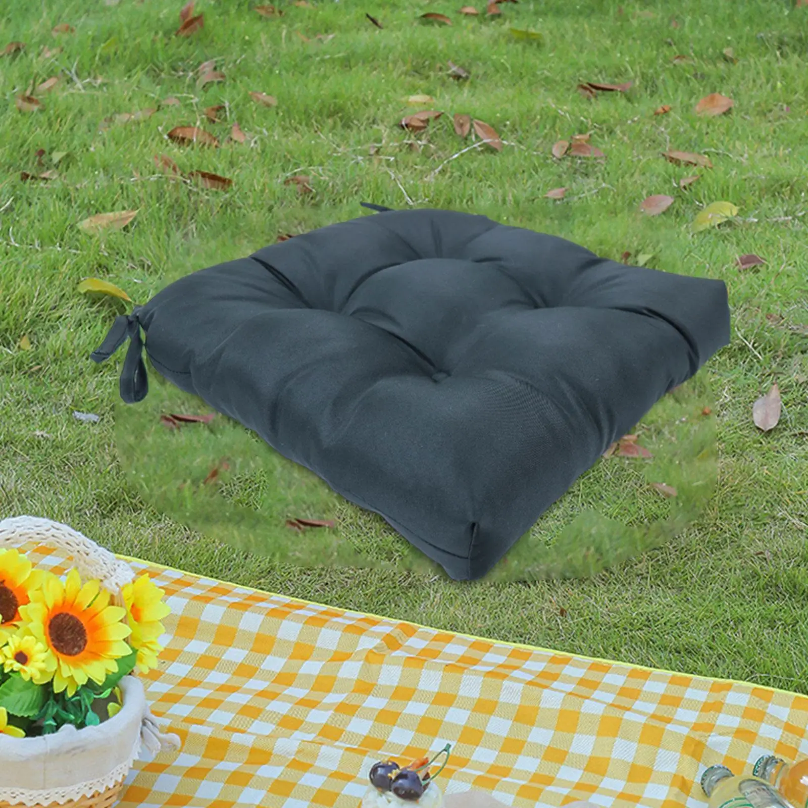 Patio Cushion Waterproof Chair Pad Yoga Pad Multifunctional with Ties for Dining