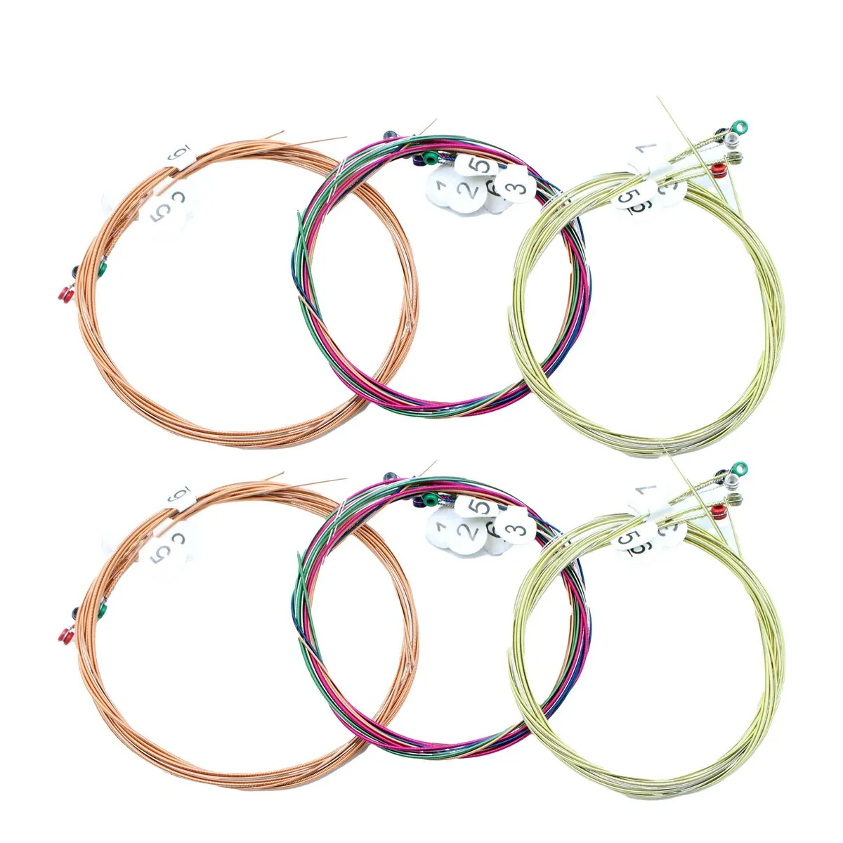 Guitar Strings Guitar Parts Musical Instruments Accessories 6Pcs/Set Acoustic Guitar Strings Rainbow Colorful Guitar Strings E-A Acoustic Folk Classic Multi Color Parts