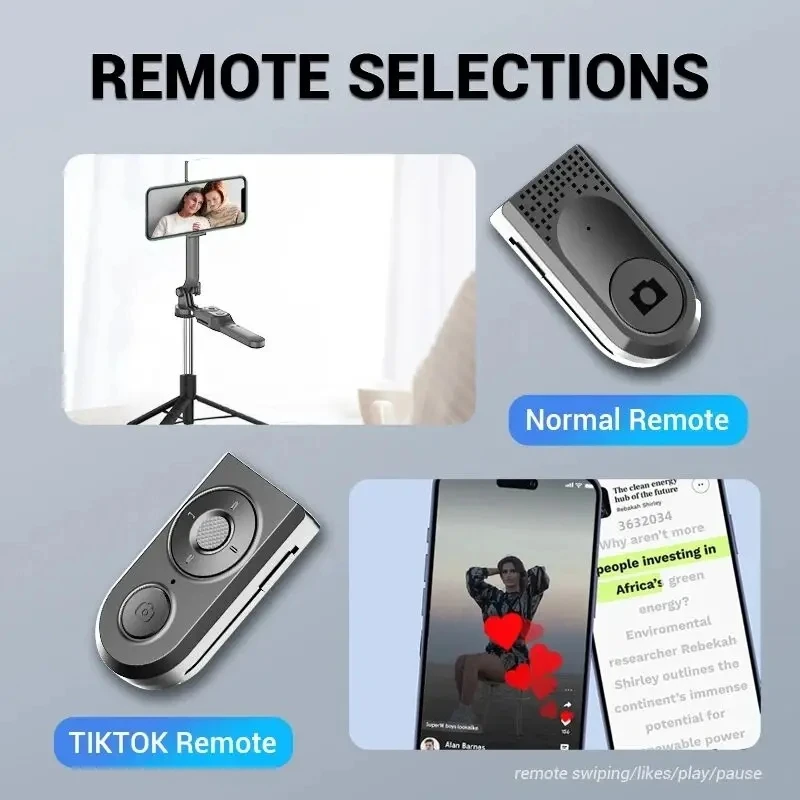 1.7M Wireless Selfie Stick Foldable Stand For Gopro Action Cameras Smartphones