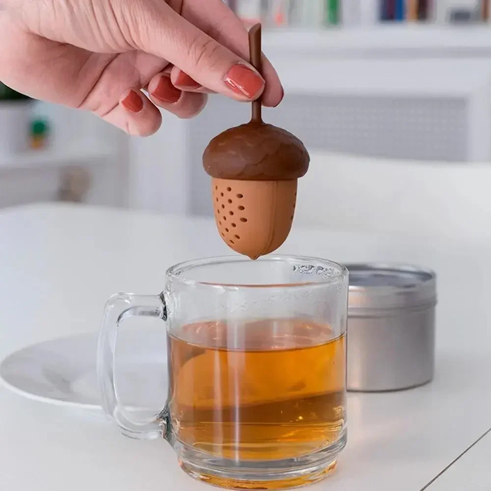 1PC Tea Bag Strainer Acorn Shape Gadgets Kitchen Accessories Tea Infuser Silicone Infuser