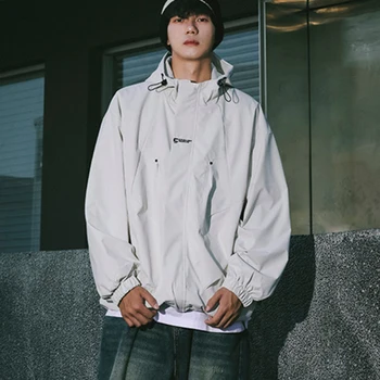 الخريف شارع العليا سترة واقية الرجال مقنعين سترة سستة معطف البضائع منفذها معاطف النساء فضفاضة رقيقة سوفتشيل في الهواء الطلق معطف للرياضة