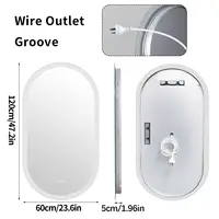 3 Sizes Oval LED Bathroom Mirror Dimmable 3 Colors Light Smart Anti Fog Wall Mounted Vanity Mirror Plug/Hardwire Install - Image 4