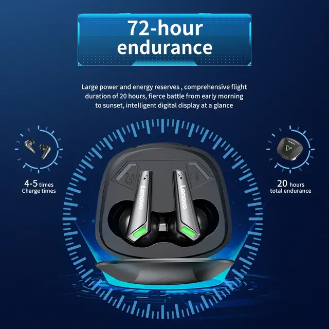 Lenovo-auriculares inalámbricos Thinkplus XT85II, cascos con Bluetooth 5,3, resistentes al agua, reducción de ruido y micrófono para videojuegos - Image 3