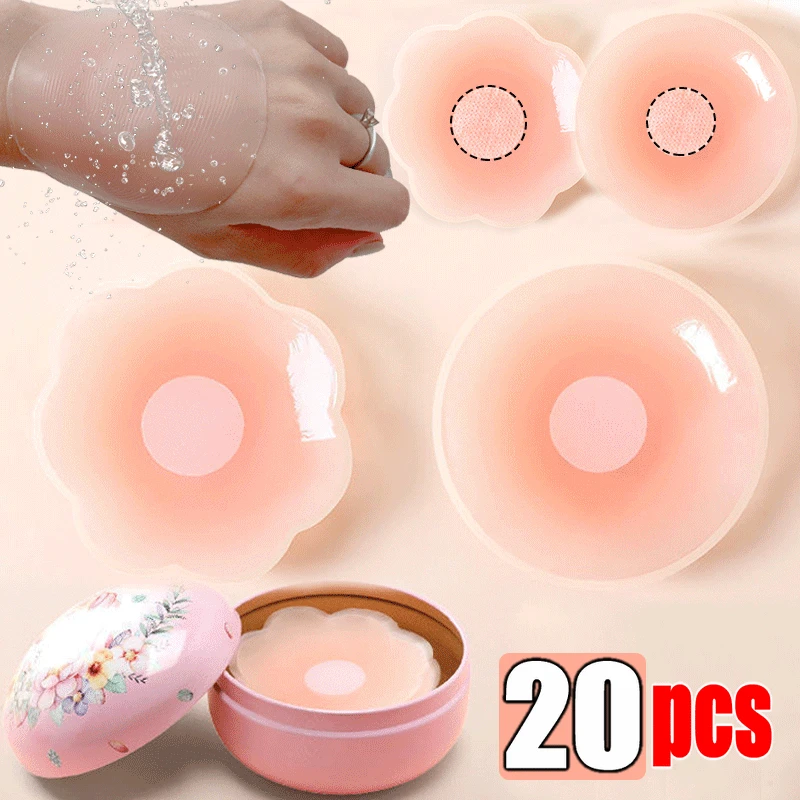 Mystic Curves Copricapezzoli in Pizzo Donne | Copricapezzoli Adesivi Riutilizzabili Adesivi in Silicone Morbido (8cm, Petali) | 2 Paia e Scatola