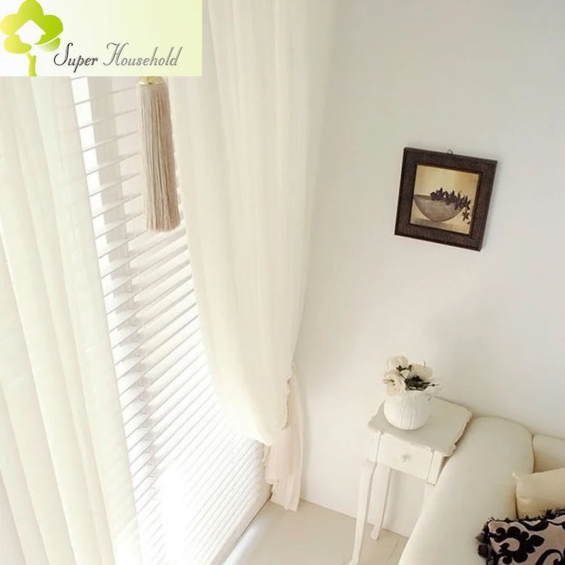 Modern Tulle Window Curtains For Living Room White Sheer Curtains for Bedroom Rustic Balcony Yarn Drapes Soft Roman Blinds