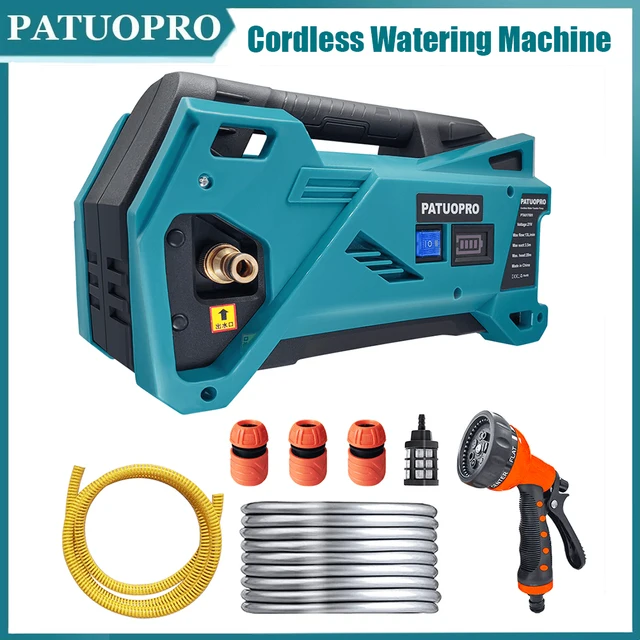 500W ไร้สายรดน้ําเครื่อง 10 M ท่อสวนปั๊มน้ําชลประทานล้างรถและทําความสะอาดเครื่องมือสําหรับ Makita 18V แบตเตอรี่ 1