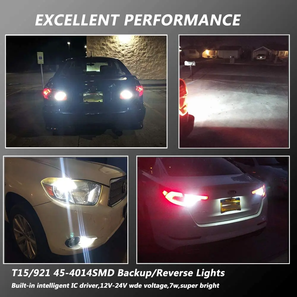 T15 W16W 921 912 T16 902 LED ����, �����, 4014SMD, ���� �����Ʈ, 1200LM ��ü, �ڵ��� ������, ���, 2 ��, 45 ��