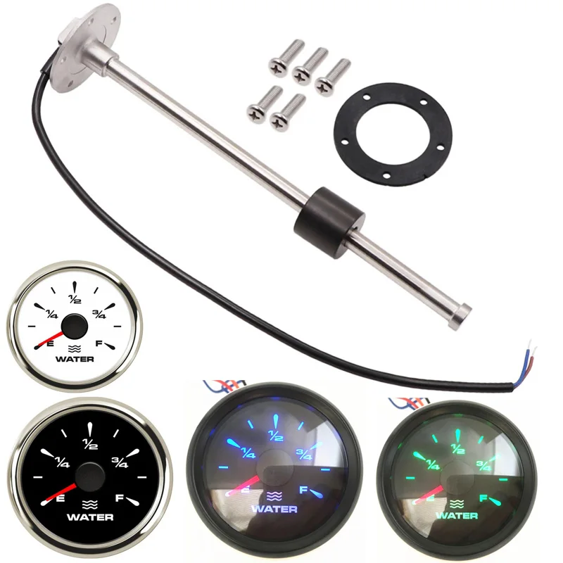 

Auto 52mm Water Level Gauges 0-190ohm 240-30ohm Water Level Sensors 100 150 200 250 300 350 450mm Senders for Bus Boat 10-180ohm