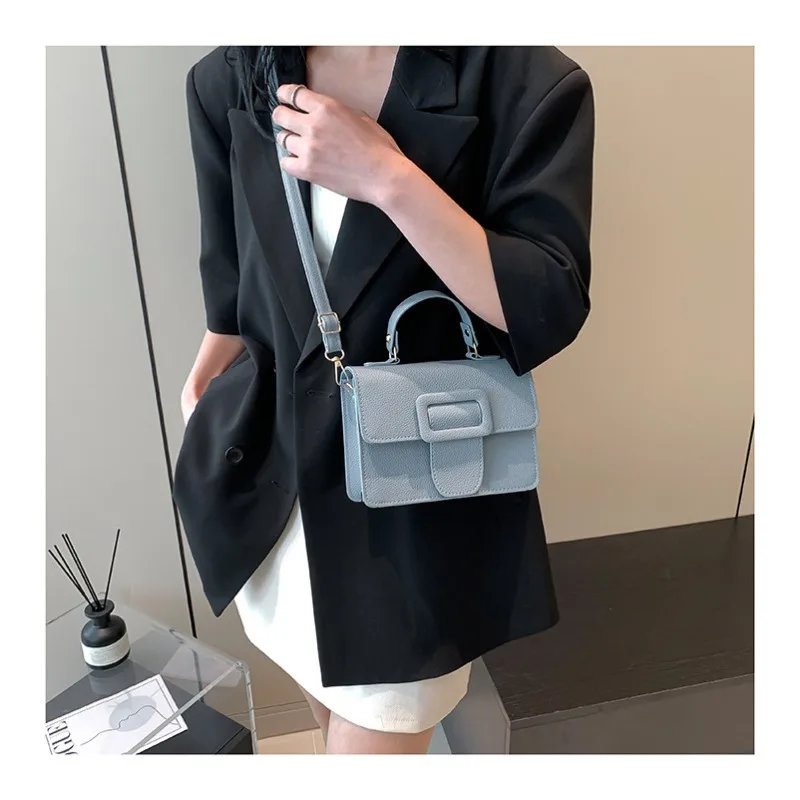 

Cross Border Retro Fashion New Solid Color Korean Version Casual Simple Crossbody Carrying Women's Small Square Shoulder Bag