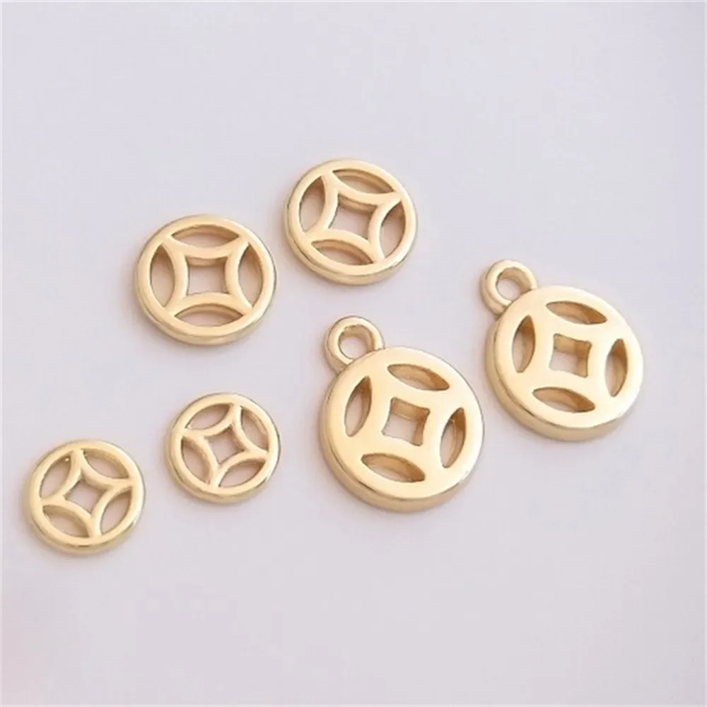 

14K позолоченная фурнитура вырез винтажный кулон разделитель Плетеный веревочный браслет DIY серьги амулеты аксессуары K423