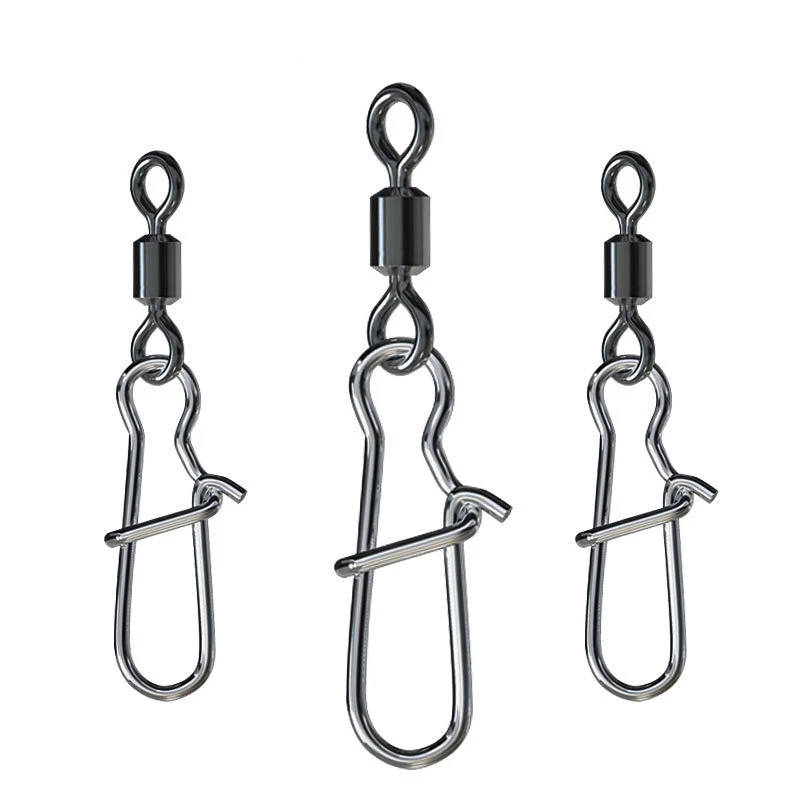 50pcs Fishing Connector Accessories Swivel Fishing Hooks Line