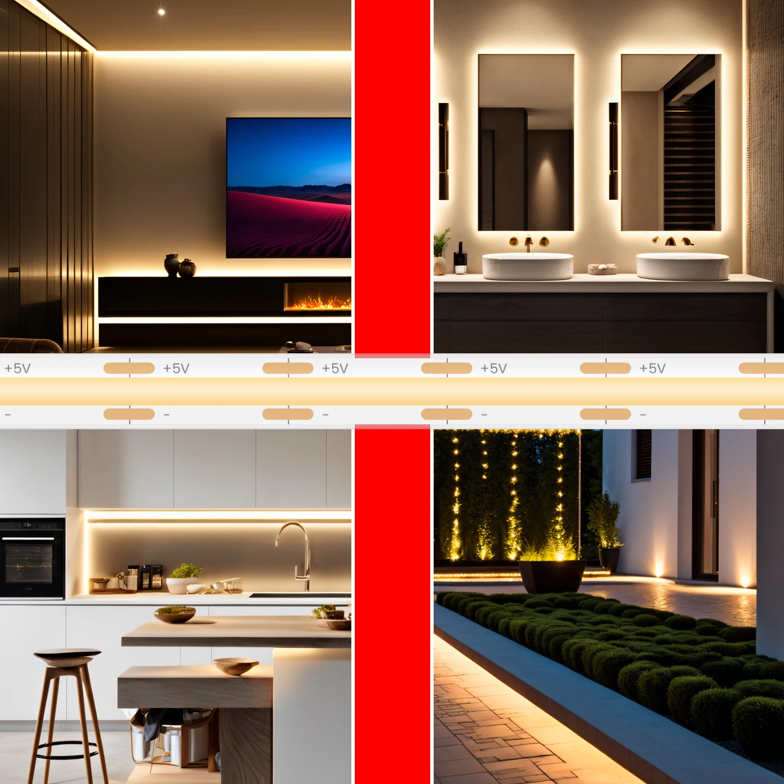 1-3m PIR Motion Sensor Battery Operated DC5V COB LED Strip 320leds/m IP68  Waterproof for Kitchen Stair Wardrobe Closet Decor - AliExpress, image size:1600x1600