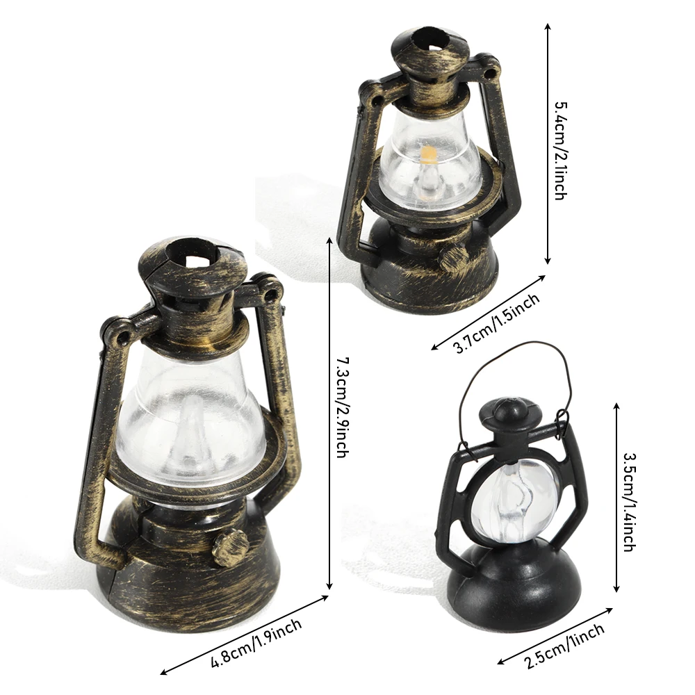 Miniature Oil Lamp Dollhouse Accessory PP Plastic Retro Style