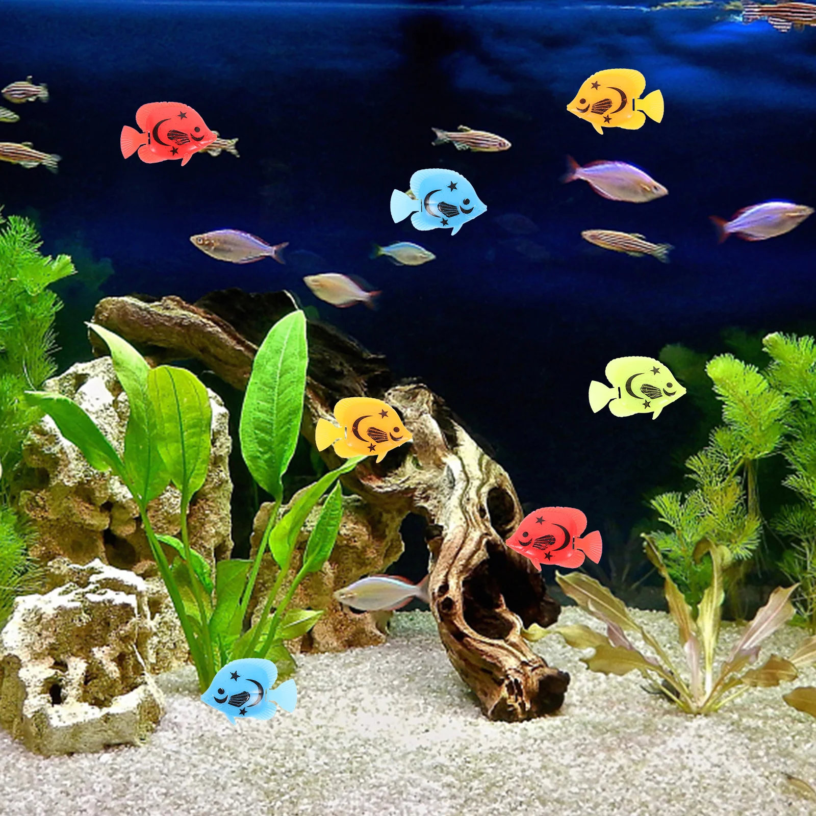 25pcs Creative Aquarium Fish Ornament Fish Tank Landscape Artificial Plastic Decor (Random Style)