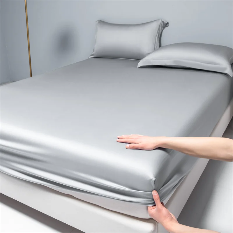 Premium Egyptian Cotton Bedding Fitted Sheet Elastic Band Around Mattress Cover Double Queen King Size Bed Cover No Pillowcase 4