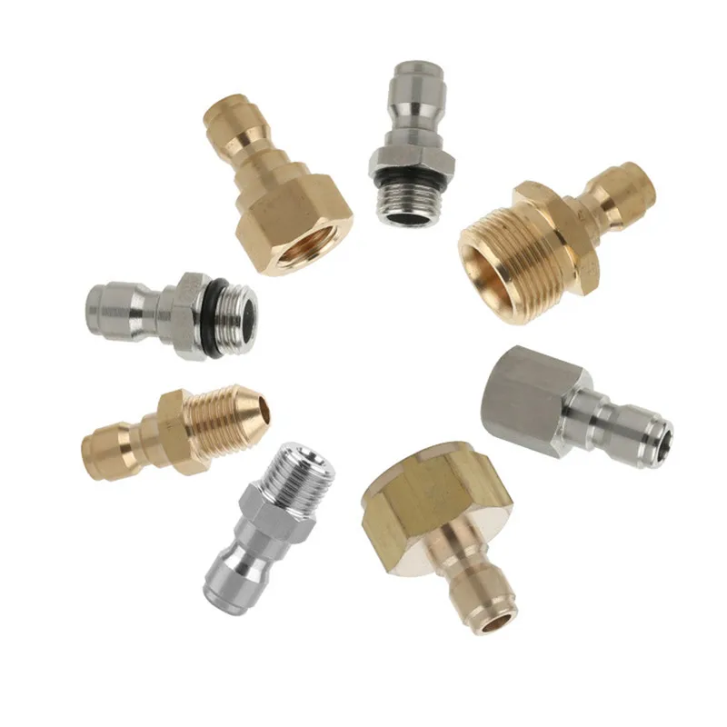 Pressure Washer Adapter Foam Nozzle Brass Connector Kit 1/4 Quick Disconnect M14 M22 Male Female Coupler for Car Washing Tool 5