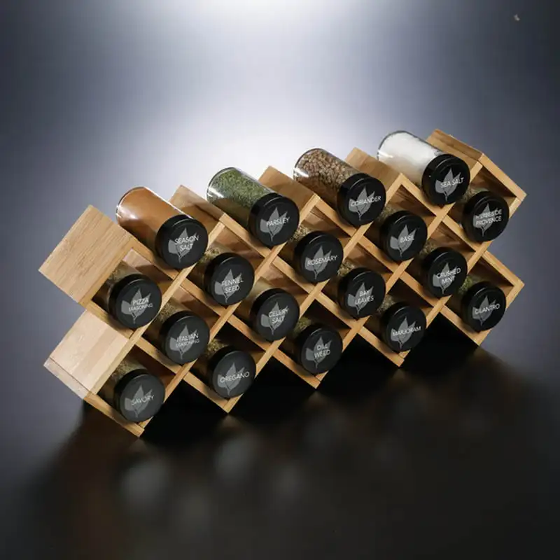 Kamenstein Bamboo Inspirations Spice Rack with Leaf Labels, 16-Cube &  Reviews