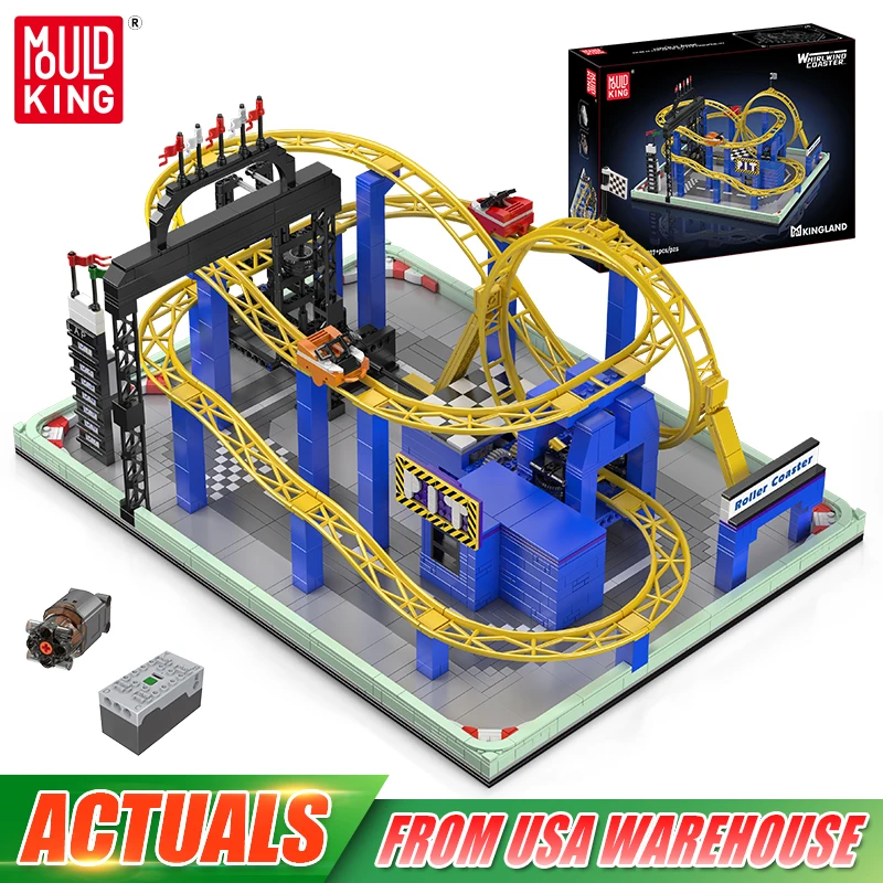Mould King 11020 Amusement Park Toys The Motorized Whirlwind Coaster Building Block Roller Coaster Brick Kids Christmas Gift