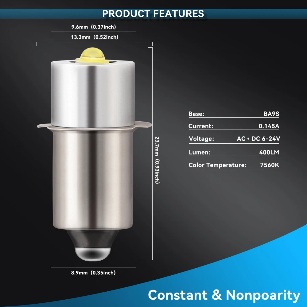 2PCS AC/DC 6-24V P13.5S LED ������ ���� 3W Maglight Led ��ȯ ŰƮ ��ġ ���� �۾� ���� ��ü ���ؼ�