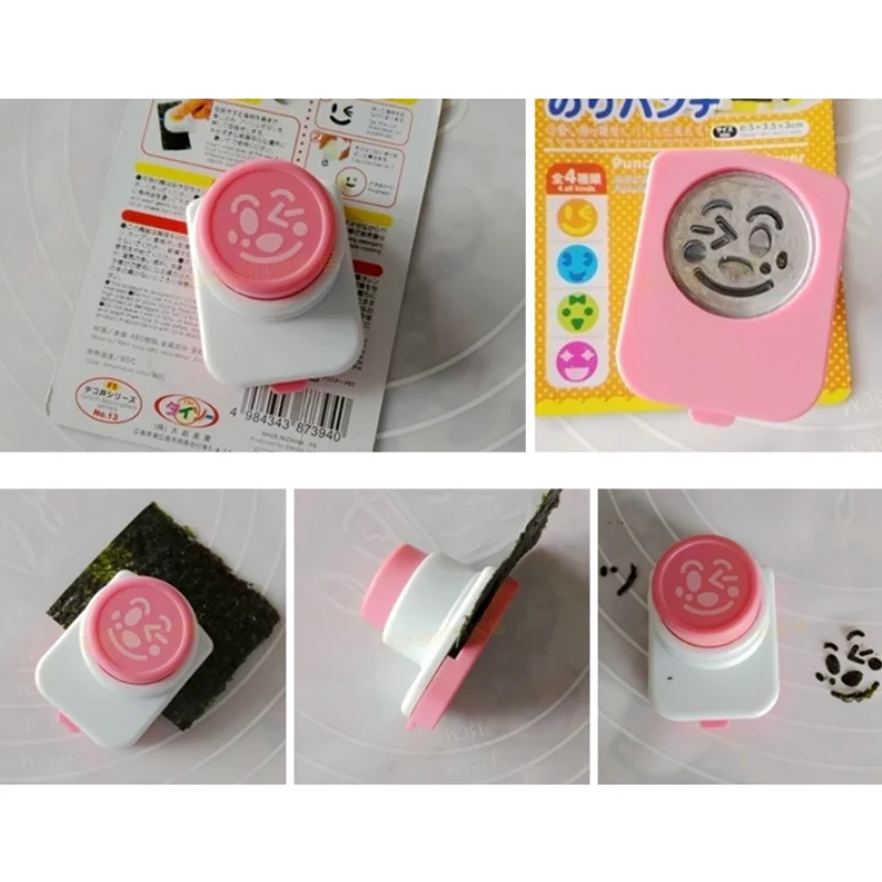 DIY Sushi Tool Seaweed Nori Punch Cutter Smile Face Cartoon Rice Ball Onigiri Mould Kitchen Maker Bento Sushi Decoration