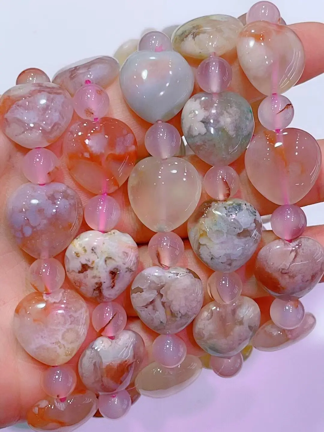 

Браслет Fengbaowu из натурального вишневого цветка, агата, звезды, сердца, восстанавливающий камень, Модная бижутерия, подарок для женщин и мужчин, 1 шт.