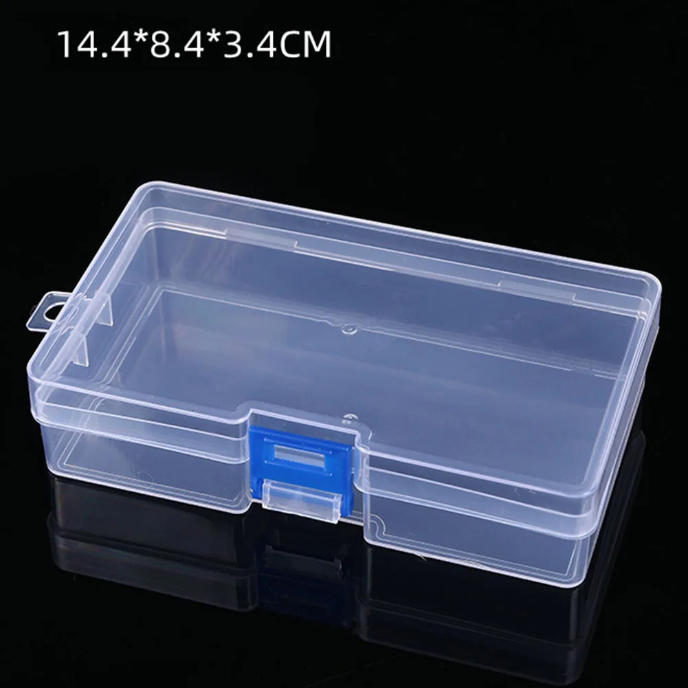 Storage Latch Box 14.4cm*8.4cm*3.4cm Plastic Transparent Square EmptyBox Jewelry Fishing Gear Cosmetics Hardware Pieces Tools 4