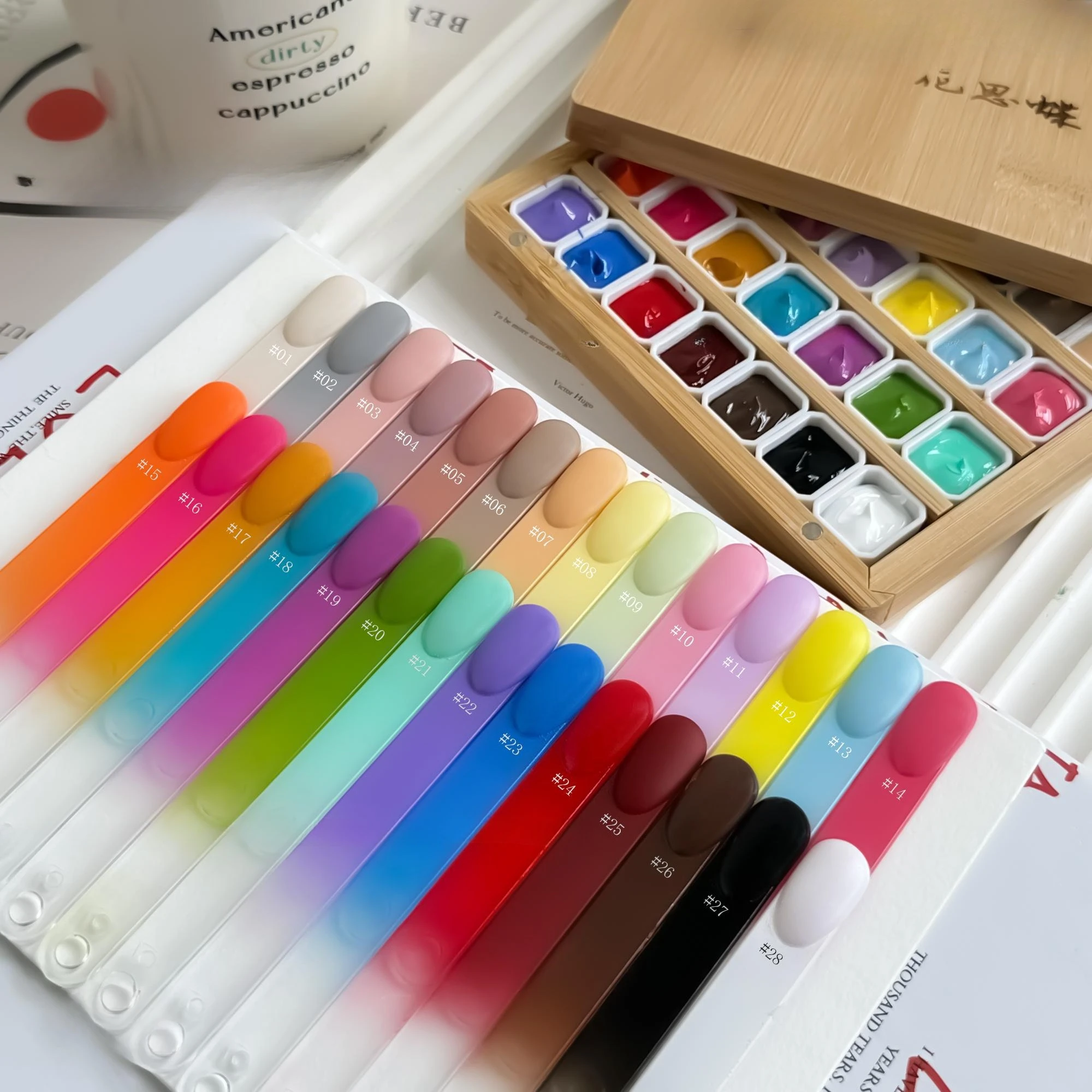28가지 색상 여름 네일 패팅 페인팅 젤 그라데이션 스탬핑 드로잉 패팅 4 in 1 UV/LED 쏙 오프 롱 웨어 젤 바니쉬
