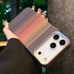 Luxury Carbon Fiber Texture Hard PC Anti - Drop Protection Phone Cover - iPhone 16 (Orange)