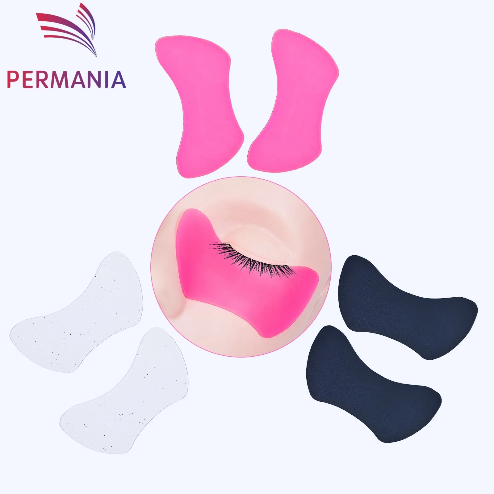 Reusable Eye Pads Silicone Eye Shadow Shields Eyelash Extension Patch Lash Extensions Under Gel Pads Makeup Tool 2Pc