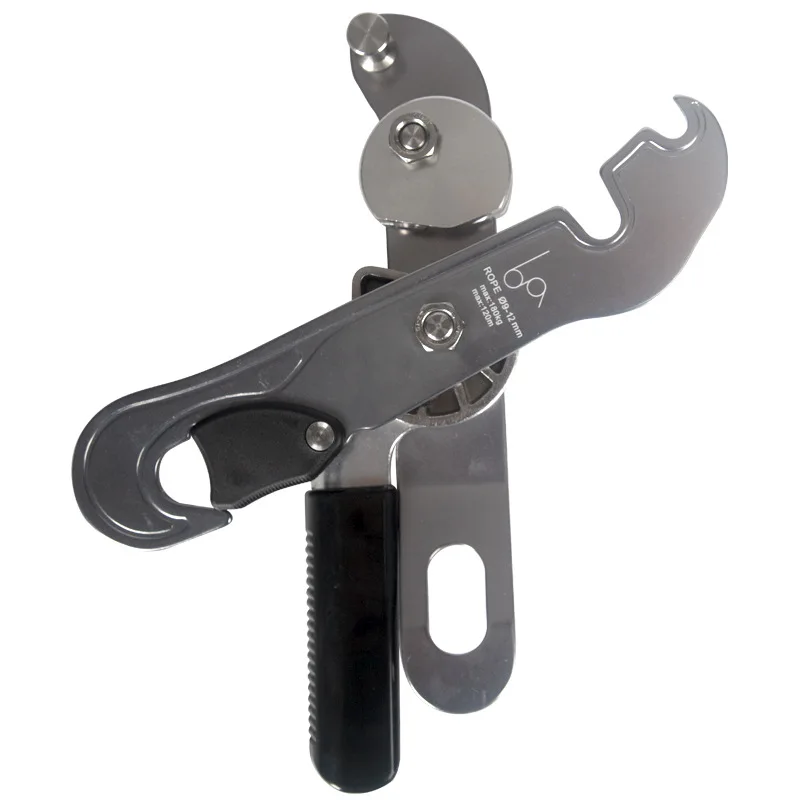 Outdoor Rock Climbing Descender STOP Handle-Control Abseiling Device Downhill Descender Rappelling SRT Tools