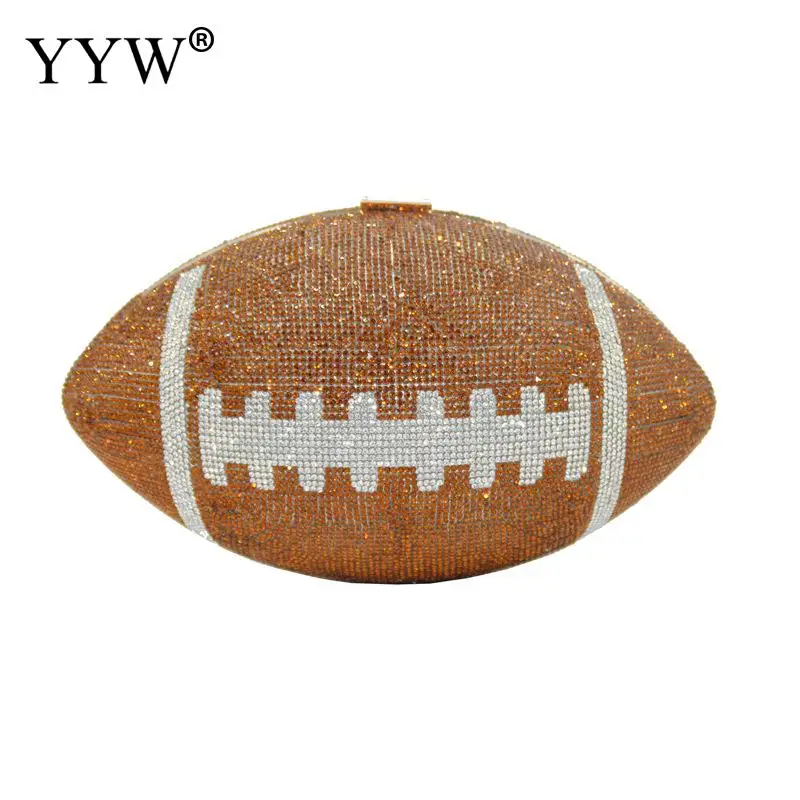 Luxury Women Rhinestone Dinner Clutch Bag Women Rugby Basketball Crystal Designer Day Clutch Luxury Party Chain Handbag Purse
