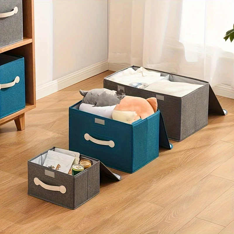 1pc/storage box household clothes fabric wardrobe storage box basket toy clothing storage box artifact foldableable box 2