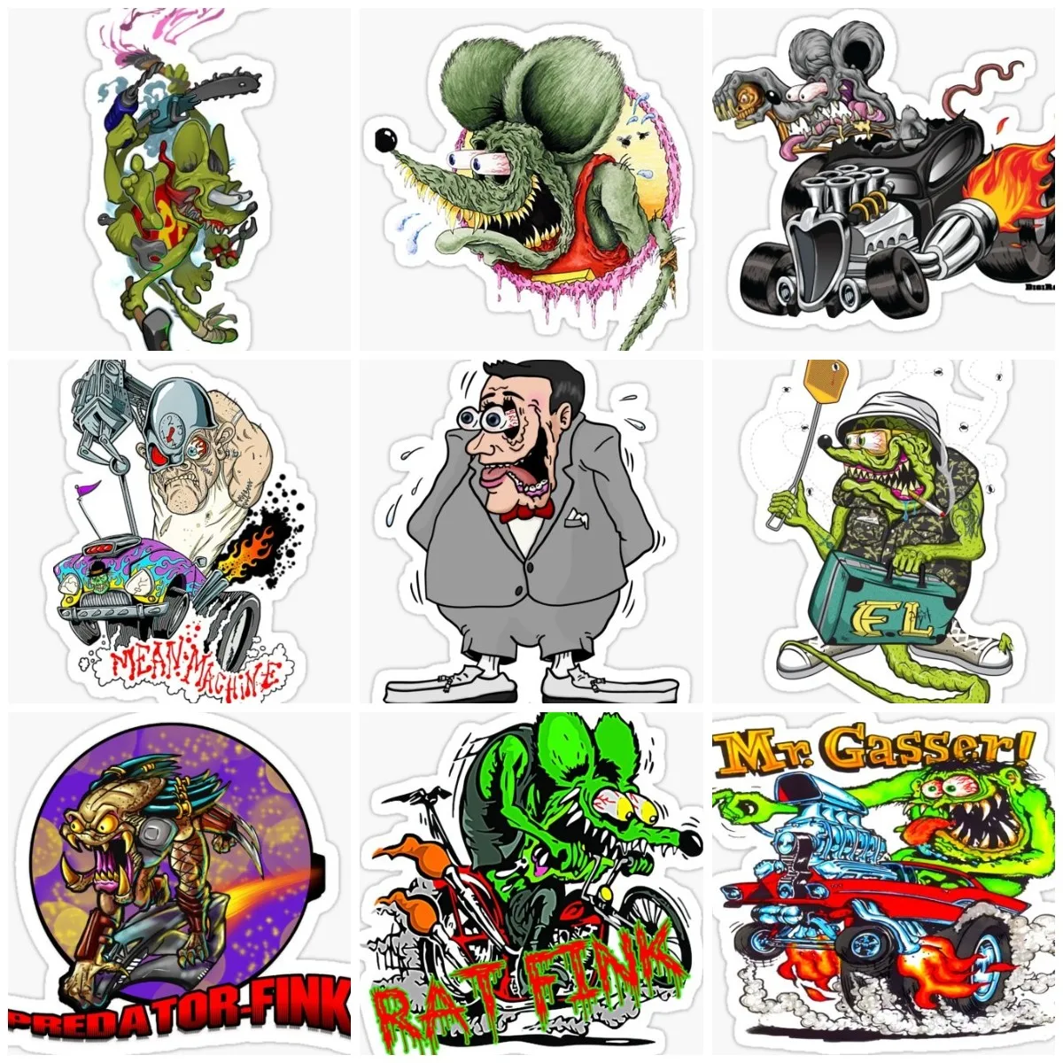 Crazy Rat Fink Creative Sticker Wall Rooms Laptop Accessori Per Moto Camper Van Bicycle Car Truck Window Glass Decal Pvc