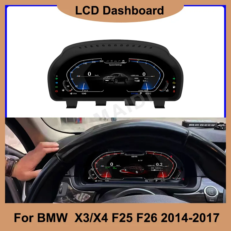 

Speed Meter Screen For BMW X3 X4 2014-2017 12.5 Inch Dashboard LCD Instrument Car Multimedia Player Digital Cluster Cockpit