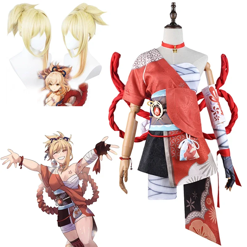 

Game Genshin Impact Naganohara Yoimiya Cosplay Costume Yoimiya Outfit Include Dress Wig for Anime Cosplay Yoimiya Outfits