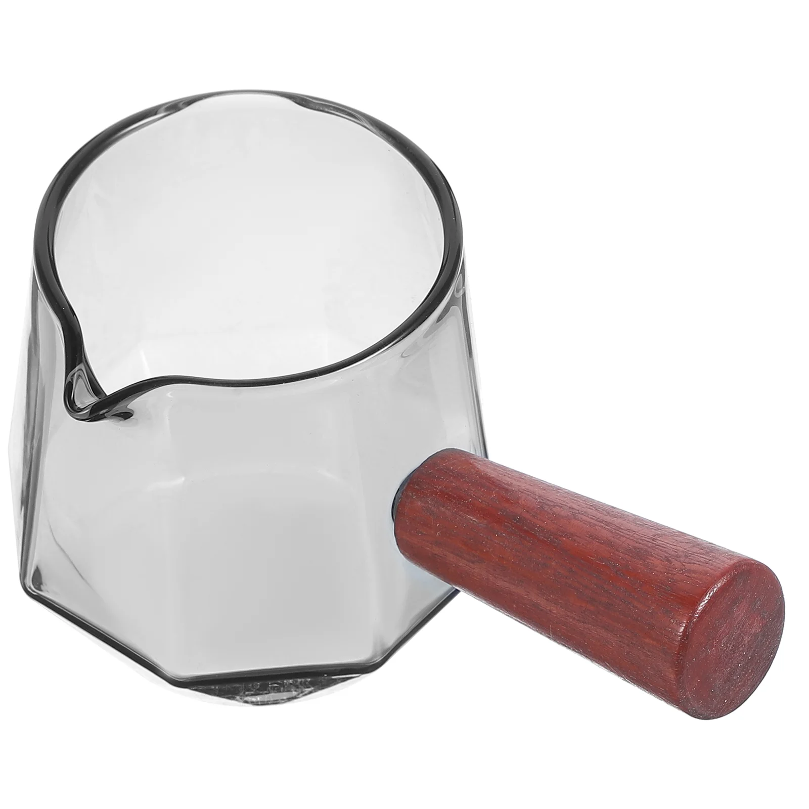 

Glass Creamer Coffee Milk Creamer Pitcher Large Coffee Pitcher with Wood Handle