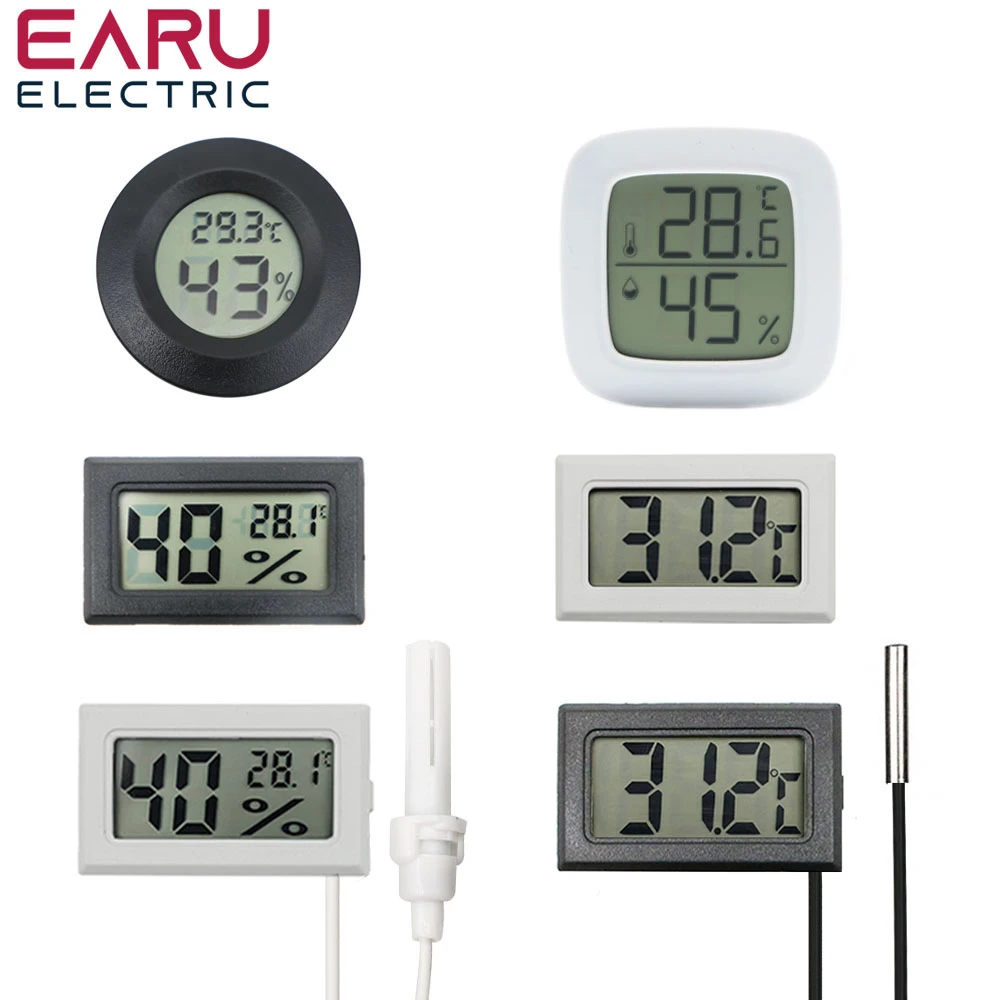 Mini Digital LCD Auto Car Pet Indoor Convenient Temperature Sensor Humidity Meter Thermometer