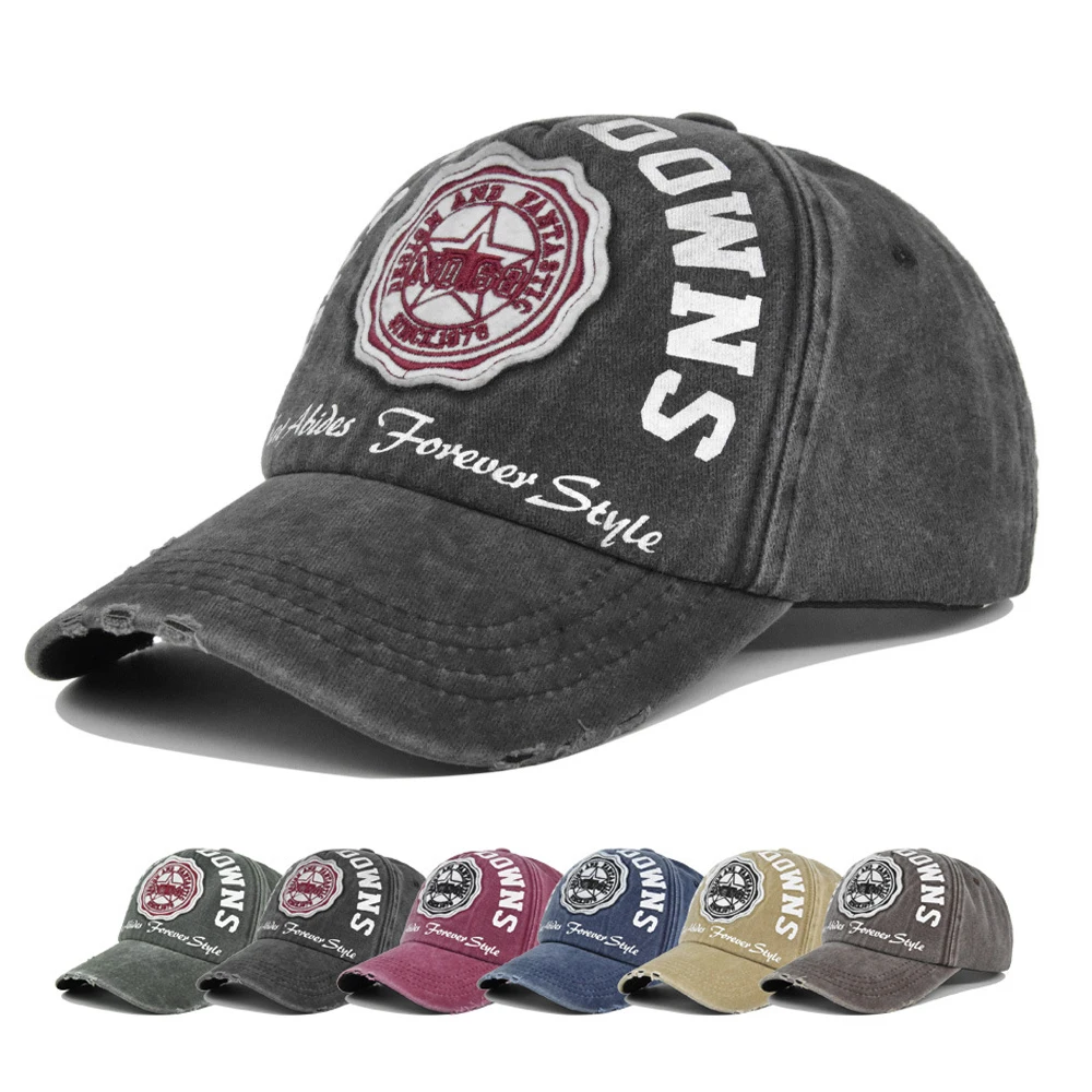 

Baseball Cap Sun hat Retro-style Washed denim baseball cap Embroidery Spring Autumn baseball Sport cap Hip Hop Fitted Cap