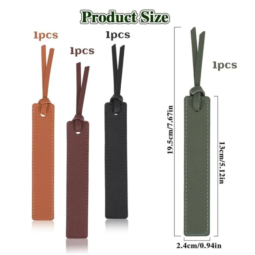 Pu Leather bookmarks stationery supplies leather bookmarks Multi-Color Sewn Book Mark Page Holder Divide Tags Reading Book Clip Student Stationery Accessories