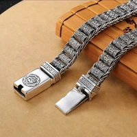 1PCS Retro Handmade Prayer Wheel Bracelet For Men Silver Color Personality Hip Hop Chinese Style Fashion Bracelets Gift Jewelry
