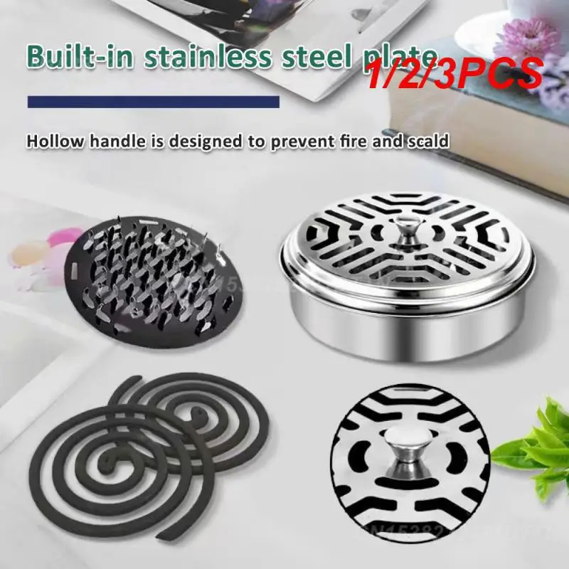 

1/2/3PCS Mosquito Incense Tray Multifunctional Stainless Steel Household Ashtray Prevention Control Supplies Mosquito Coil