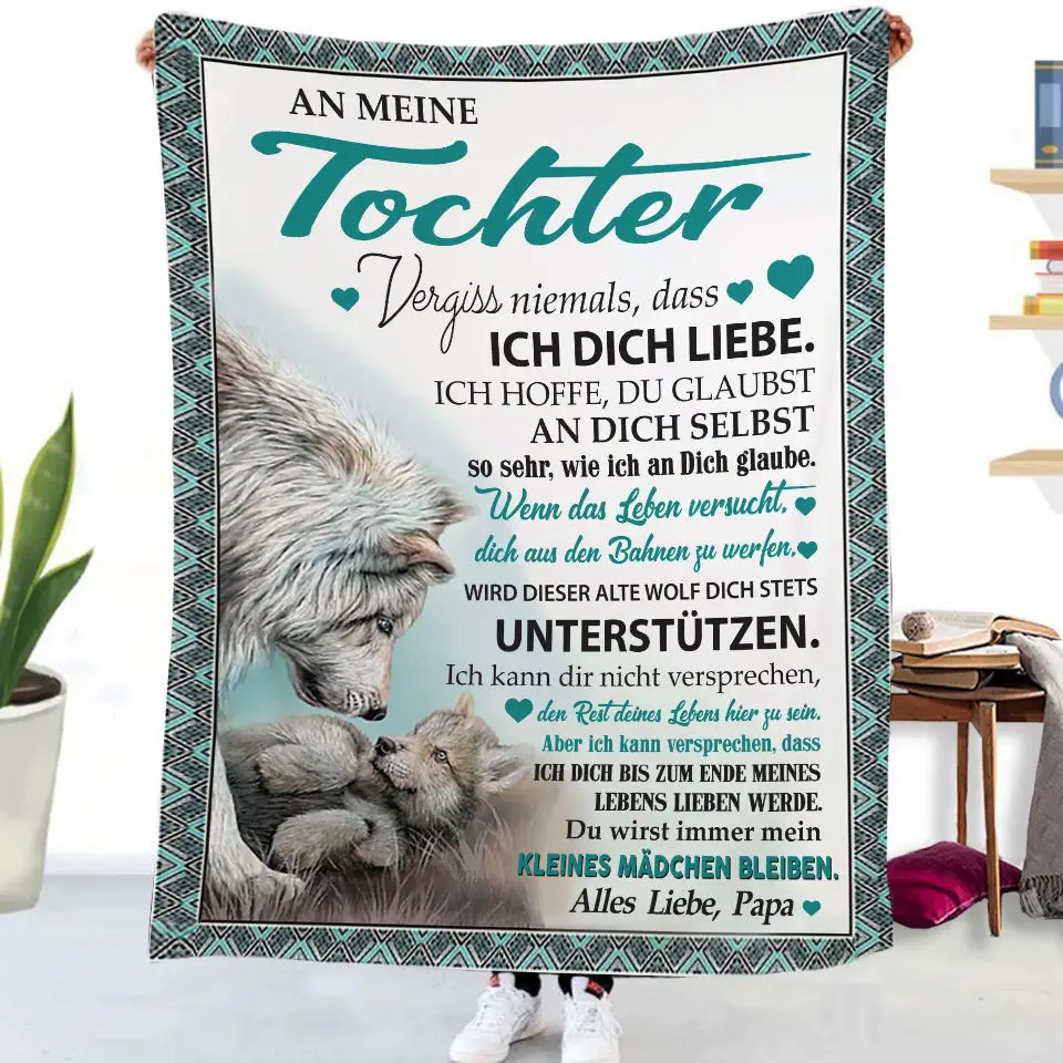 German To My Daughter Son Letter Gift HD-Decke, weiche Überwurfdecke für Zuhause, Schlafzimmer, Bett, Sofa, Picknickdecke, Kinderdecke – Detail 17