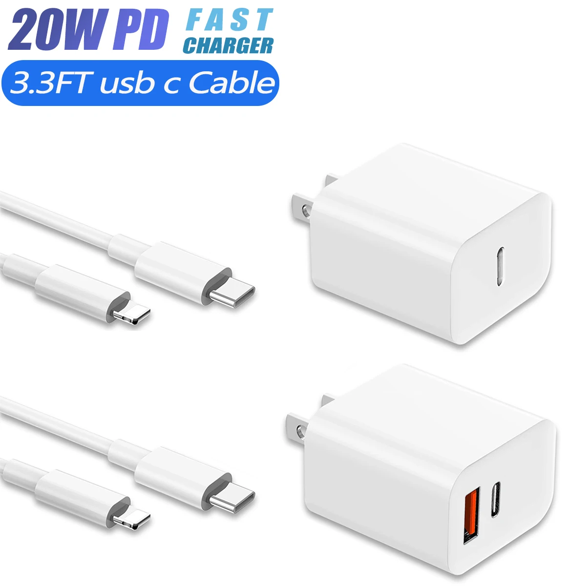 Apple Original PD 20W Charging For iPhone 14 Pro Max 13 12 mini 11 Fast Charger X XS XR 7 8 6 Plus SE Phone Accessories